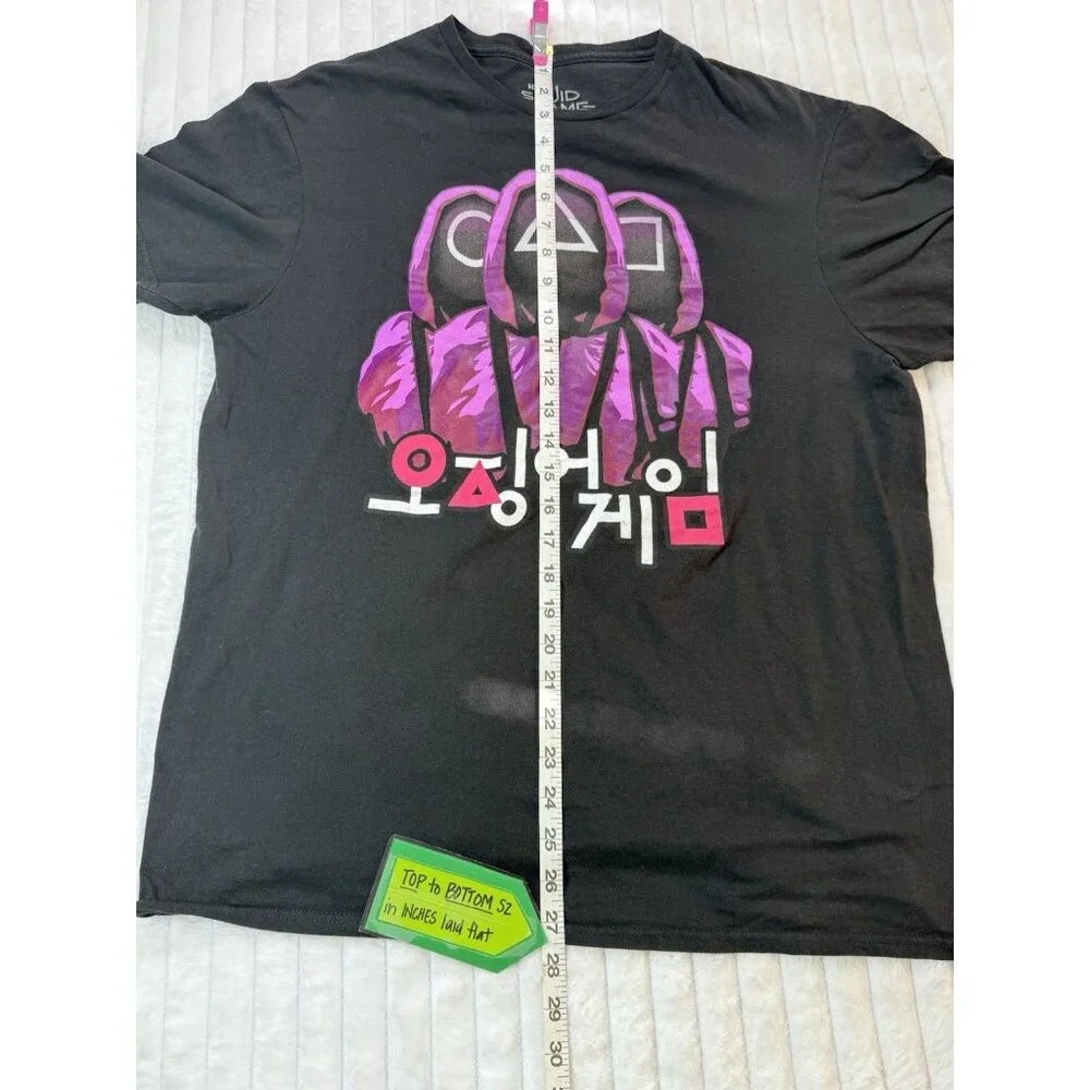 Netflix Squid Game Guards Logo Men's Large Black Purple Graphic T-Shirt - Picture 6 of 10